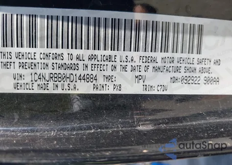 2017 Jeep Patriot Sport 4X4 from USA, damaged, VIN 1C4NJRBB0HD144884